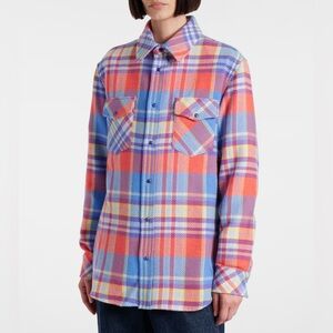 Unisex Cashmere and Lapis Lazuli Tartan Creator Shirt god's true cashmere Sz M